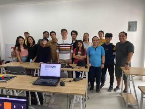 Clare and Lennard with the participants of the Graphic Design Course held at The Cebu Creative Hub located in Cebu City, Philippines
